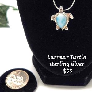 Larimar  turtle  pendant  necklace